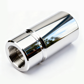 polished_cylindrical_metal_tube_with_internal_thread